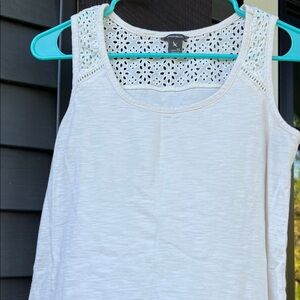 Eddie Bauer Ivory Lace Accent Tank Top